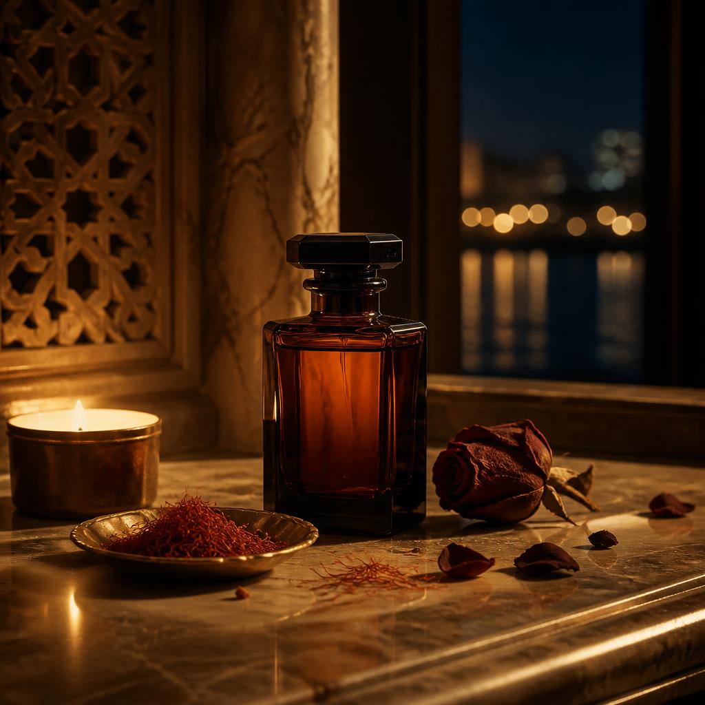 Dusk Till Dawn on a marble ledge at night